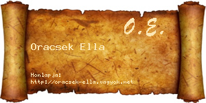 Oracsek Ella névjegykártya